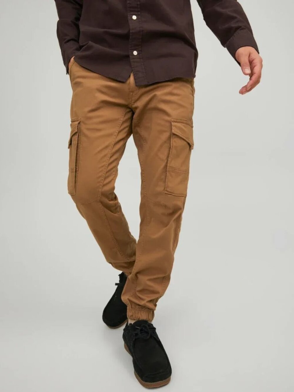 Jack & Jones Caramel Brown Tapered Cargo Pants/5225